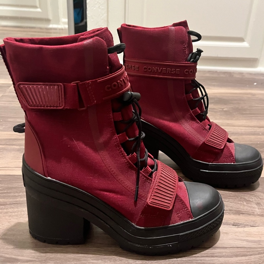 Converse heeled combat boots